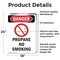 Signmission Propane No Smoking Danger Sign, Vinyl Decal, 18in W x 24in L, 2PK OS-2PACK-DS-D-1824-V-1540 - alternate 6